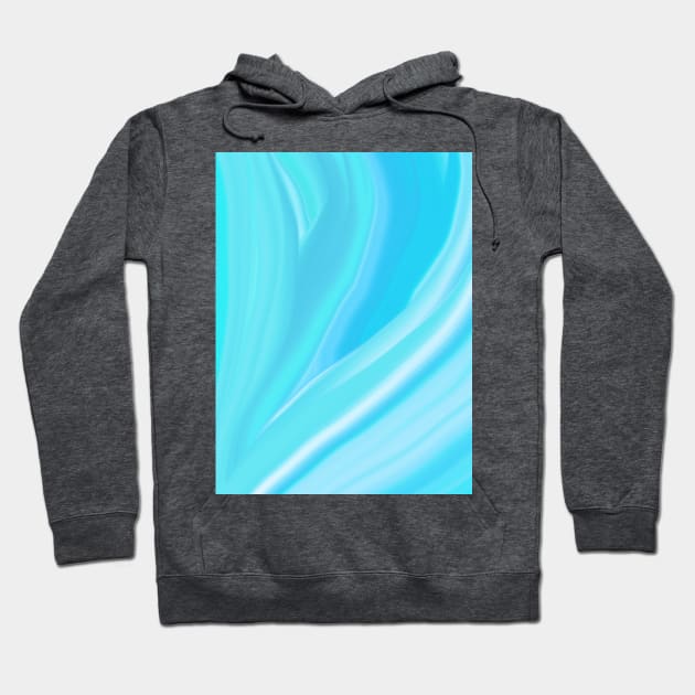 abstract turquoise and blue waves pattern Hoodie by Katarinastudioshop